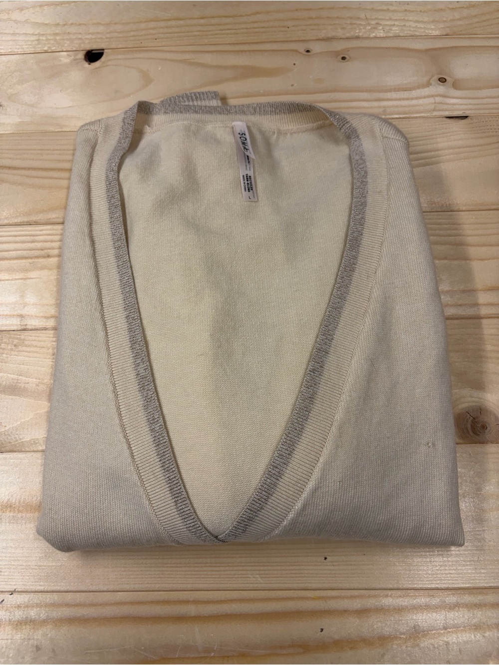 NWT Soma Luxe Soft Cardigan V-Neck Cream/Beige Size L  Originally $89